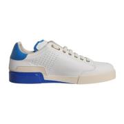 Perforerede læder lave top sneakers