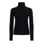 Sort Uld Kashmir Turtleneck Sweater