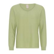 V-Neck Strukturstrik Pullover Bluse Willow