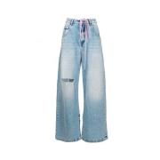 Wide Leg Dual Rise Denim Jeans