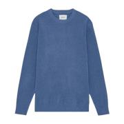 Mode Crewneck Sweater med Rib Detaljer