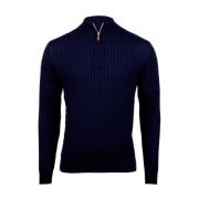 Merino Wool Cable Half Zip Sweater