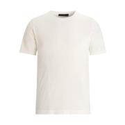 Hvid Slim Fit Strik T-shirt