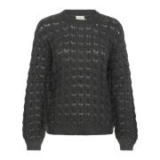 Sort Østers Strik Pullover Sweater