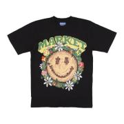 Vintage Smiley Tee Sort Bomuld T-shirt