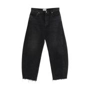 Vintage Sorte Brede Jeans