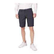 Blå Bomuld Bermuda Shorts