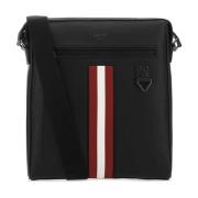 Stilfuld Sort Læder Crossbody Taske