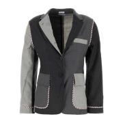 Stilfuld Multifarvet Uld Blazer