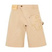 Twisted Beige Shorts med knaplukning