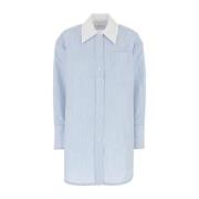 Broderet Oversize Poplin Skjorte