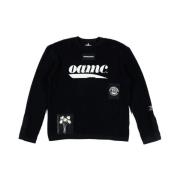 Sort Strik Crewneck Sweater med Logo