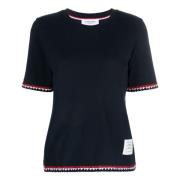 Marine Tricolor Stribet Bomuld Tee