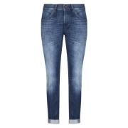 Skinny Fit Blå Jeans Lav Talje