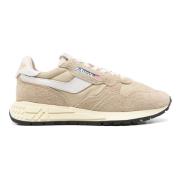 Beige Sneakers med læderforing