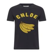 Banana Logo Print Blå T-shirt