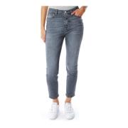 Højtaljet Slim Fit Beskåret Jeans