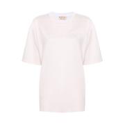 Lys Pink Hvid Bomuld T-shirt