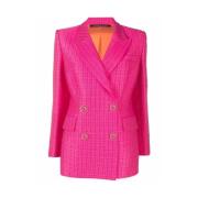 Fuchsia Pink Jacquard Blazer