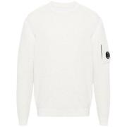 Hvid gauze rund hals sweater