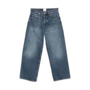 Blå Wide Leg Denim Jeans