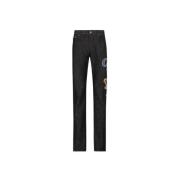 Jaguar Print Straight-Leg Jeans