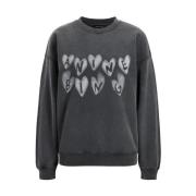 Brugt Bomuld Sweatshirt Ribbet Crewneck