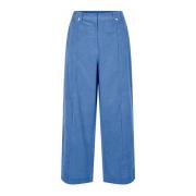 Bredbenede Corduroy Bukser Federal Blue