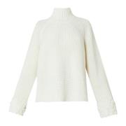 Hvid Uldblanding Sweater