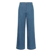 Blå Denim Wide Leg Jeans