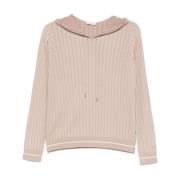 Beige Slouchy Hættetrøje med Lurex