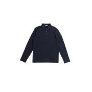 Navy Blue Langærmet Polo Shirt