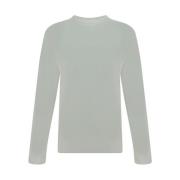 Monokrom Bomuldssweater med Ribbet Crew Neck