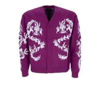 Dragon Jacquard Cardigan Sweater Lilla