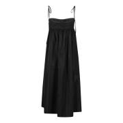 Taffeta Lace-Up Midi Kjole