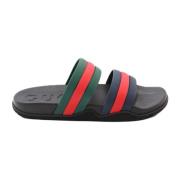 Web Stripe Slide Sandaler