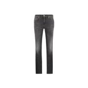 Slim-Fit Jeans Grå Vask Distressed