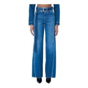 Zip-Belt Denim Jeans