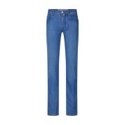 Slim Fit Denim Jeans med knaplukning