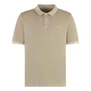 Bomuld Polo Shirt Ribbet Hemline