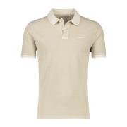 Beige Polo Med Korte Ærmer