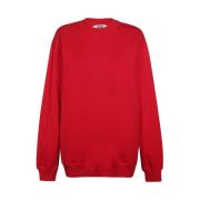 Bomuld Crew-Neck Sweatshirt med Baglogo Print