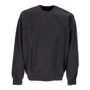 Sort Crewneck Fleece med Broderet Logo