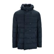 Button Zip Puffer Jakke