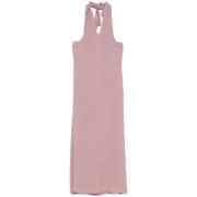 Powder Pink Halter Neck Midi Kjole