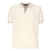 Knappeløs Beige Poloshirt Korte Ærmer