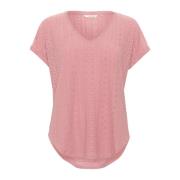 V-Neck T-Shirt Top Brændt Lilla