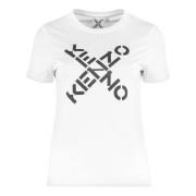 Bomuld T-shirt med Big X Print