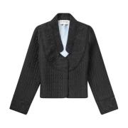 Quiltet Blazer med Elegante Mønstre