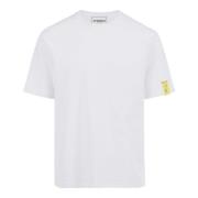 Hvid Regular Fit T-shirt i Interlock-stof